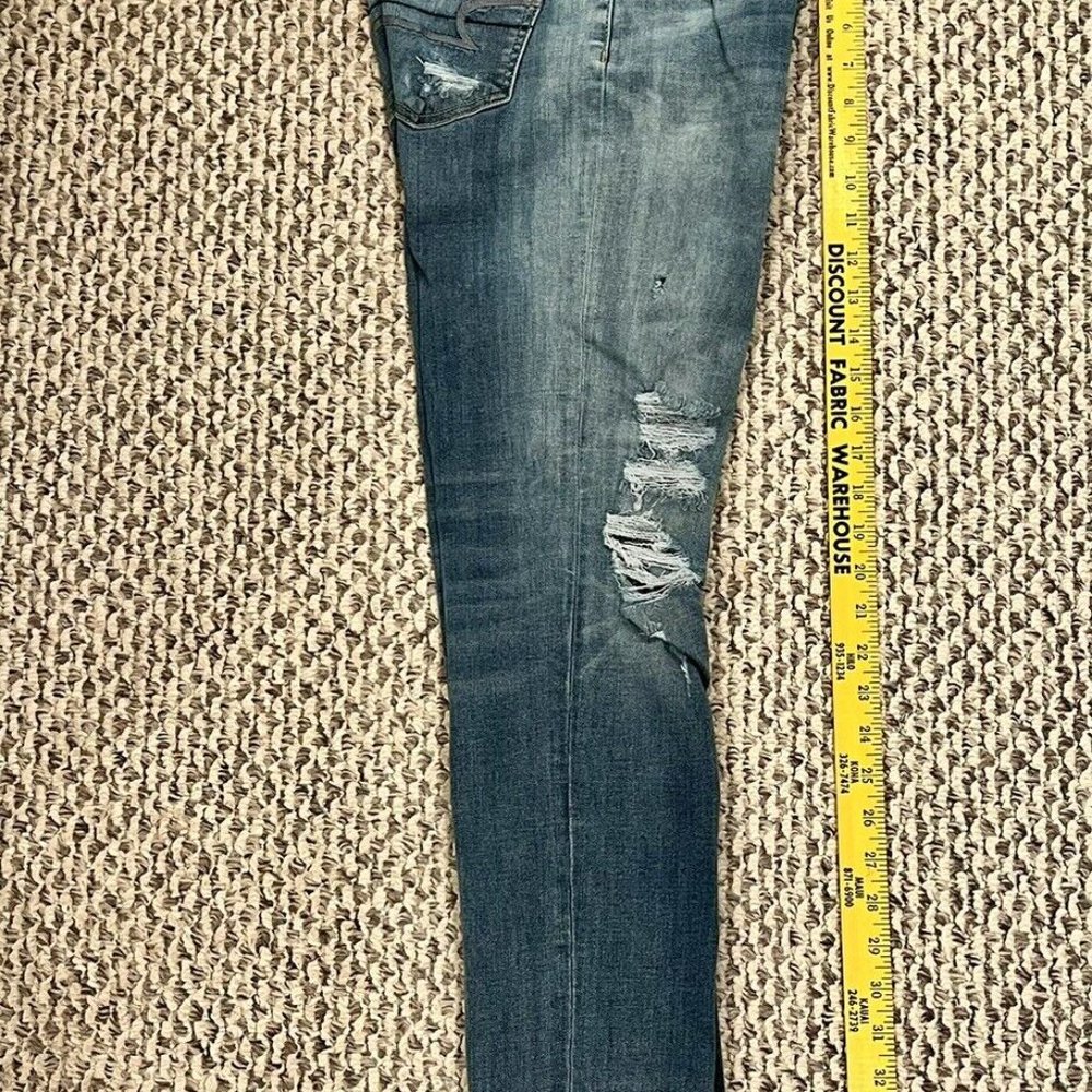 American Eagle AEO Denim Jeans Women's Size 0 Super Stretch Ripped 5 Pockets - Picture 5 of 9